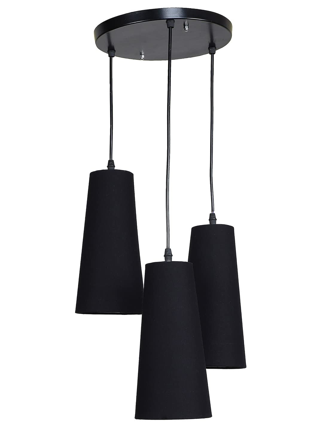 Black Cotton Cluster Hanging Lamp- (10x21 inches) Height Adjsutable