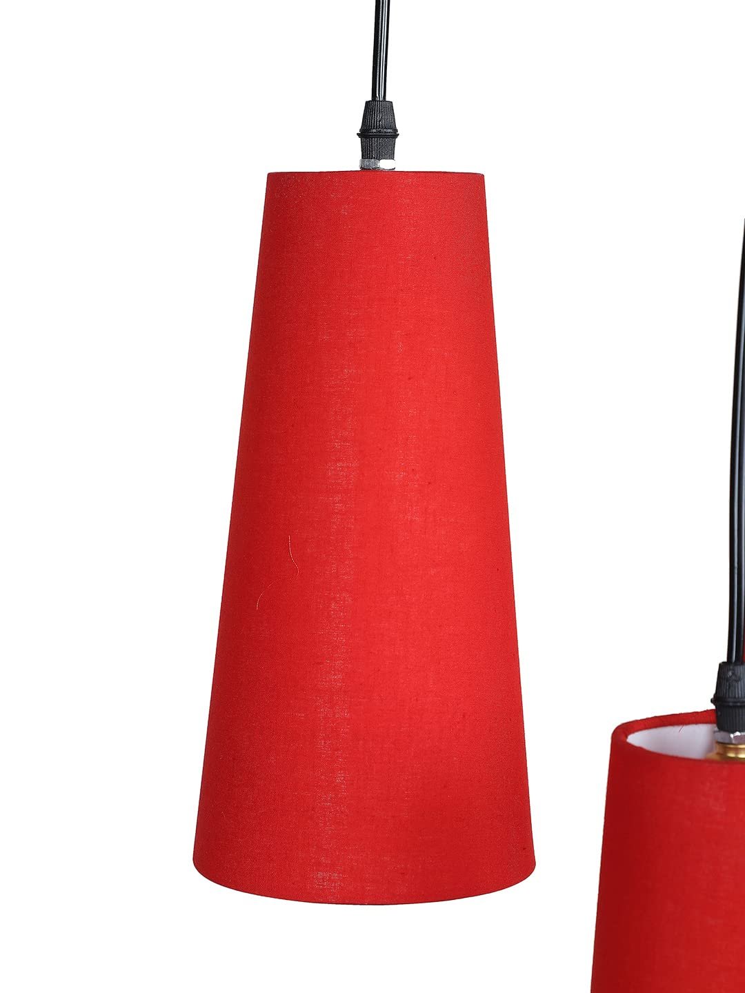 Red Cotton Cluster Hanging Lamp - (10x21 inches) Height Adjsutable