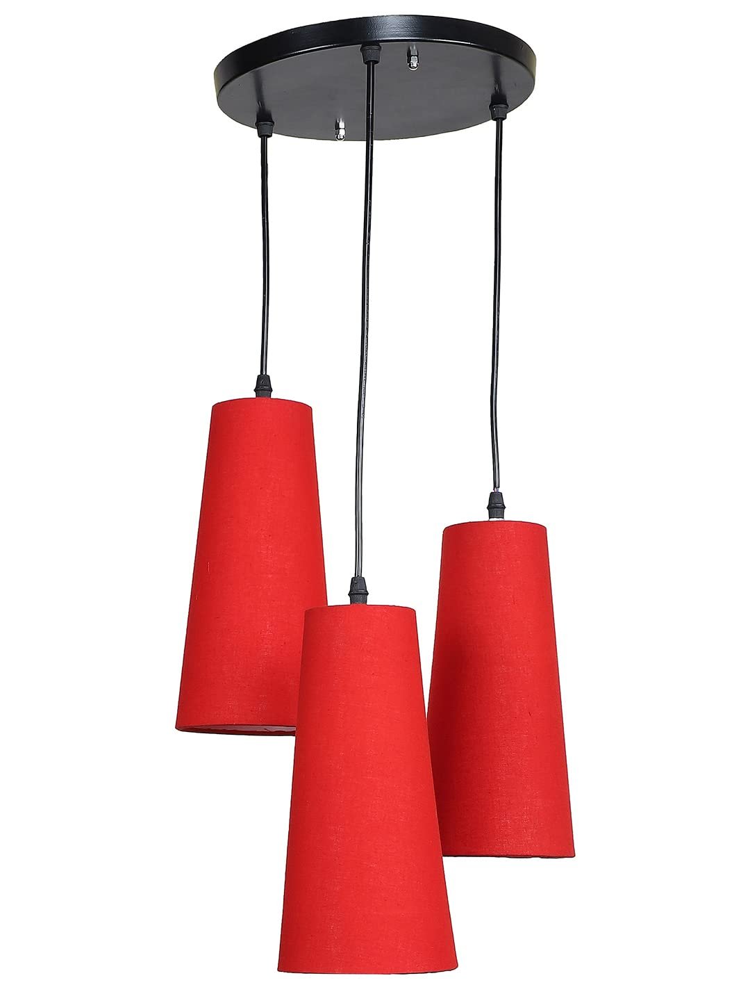 Red Cotton Cluster Hanging Lamp - (10x21 inches) Height Adjsutable