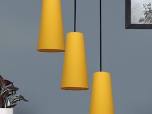 Yellow Cotton Cluster Hanging Lamp – (10×21 inches) Height Adjsutable
