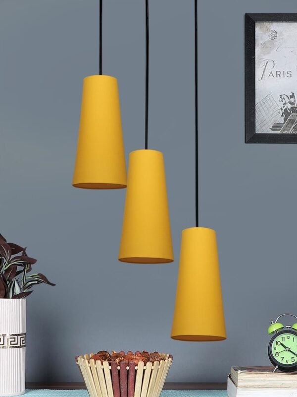 Yellow Cotton Cluster Hanging Lamp – (10×21 inches) Height Adjsutable
