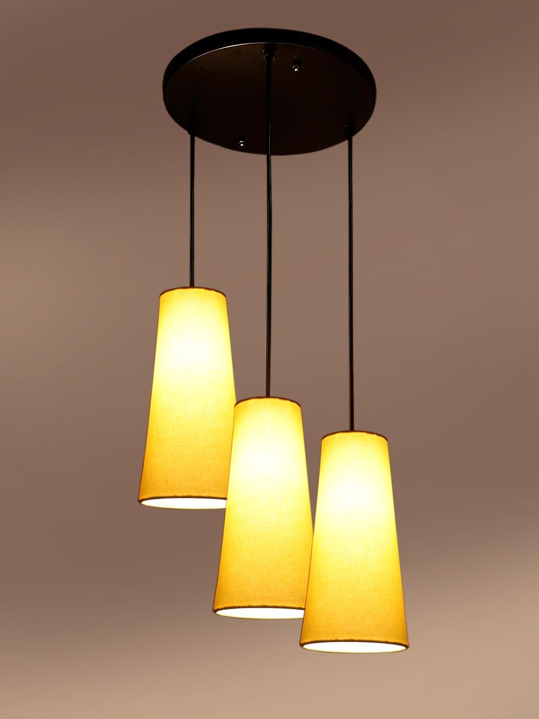 Yellow Cotton Cluster Hanging Lamp - (10x21 inches) Height Adjsutable