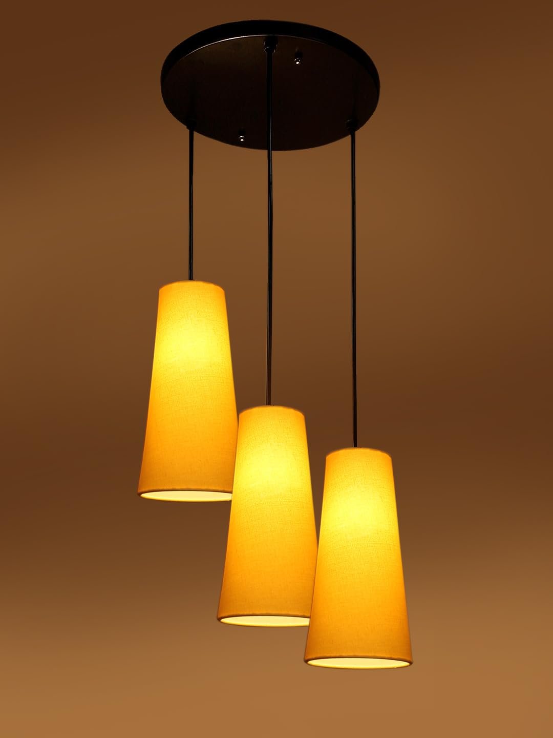 Yellow Cotton Cluster Hanging Lamp - (10x21 inches) Height Adjsutable