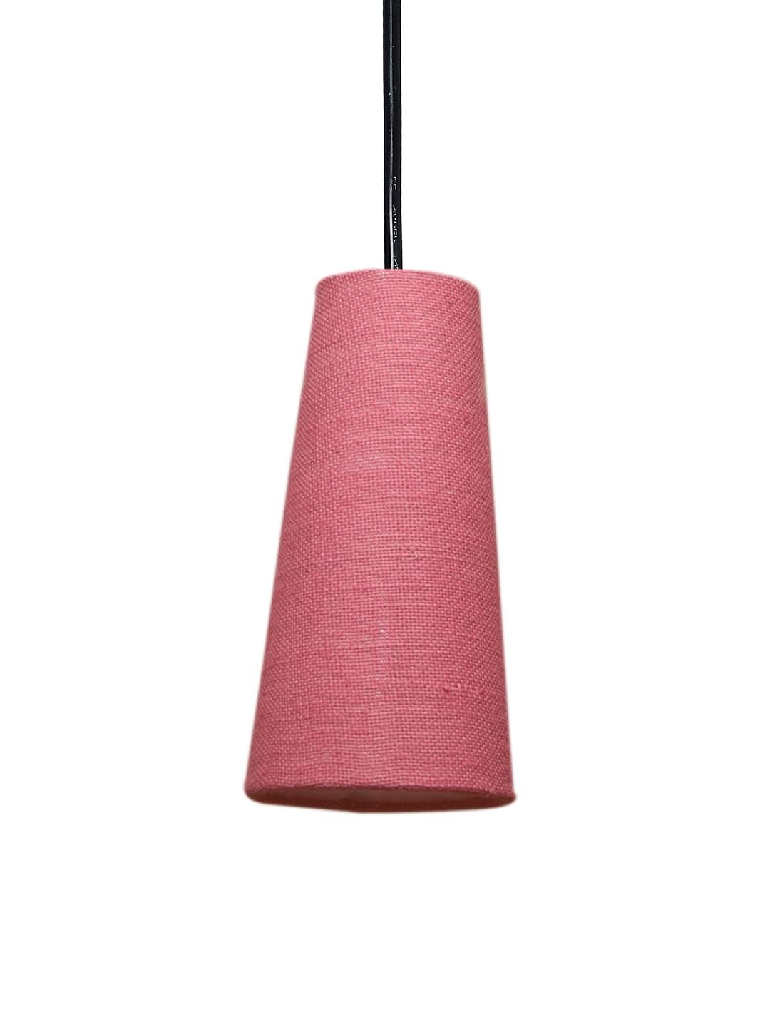 Pink Jute Cluster Hanging Lamp - - (10x21 inches) Height Adjsutable