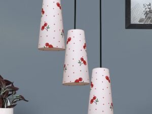 Multicolor Cotton Cluster Hanging Lamp – – (10×21 inches) Height Adjsutable-H