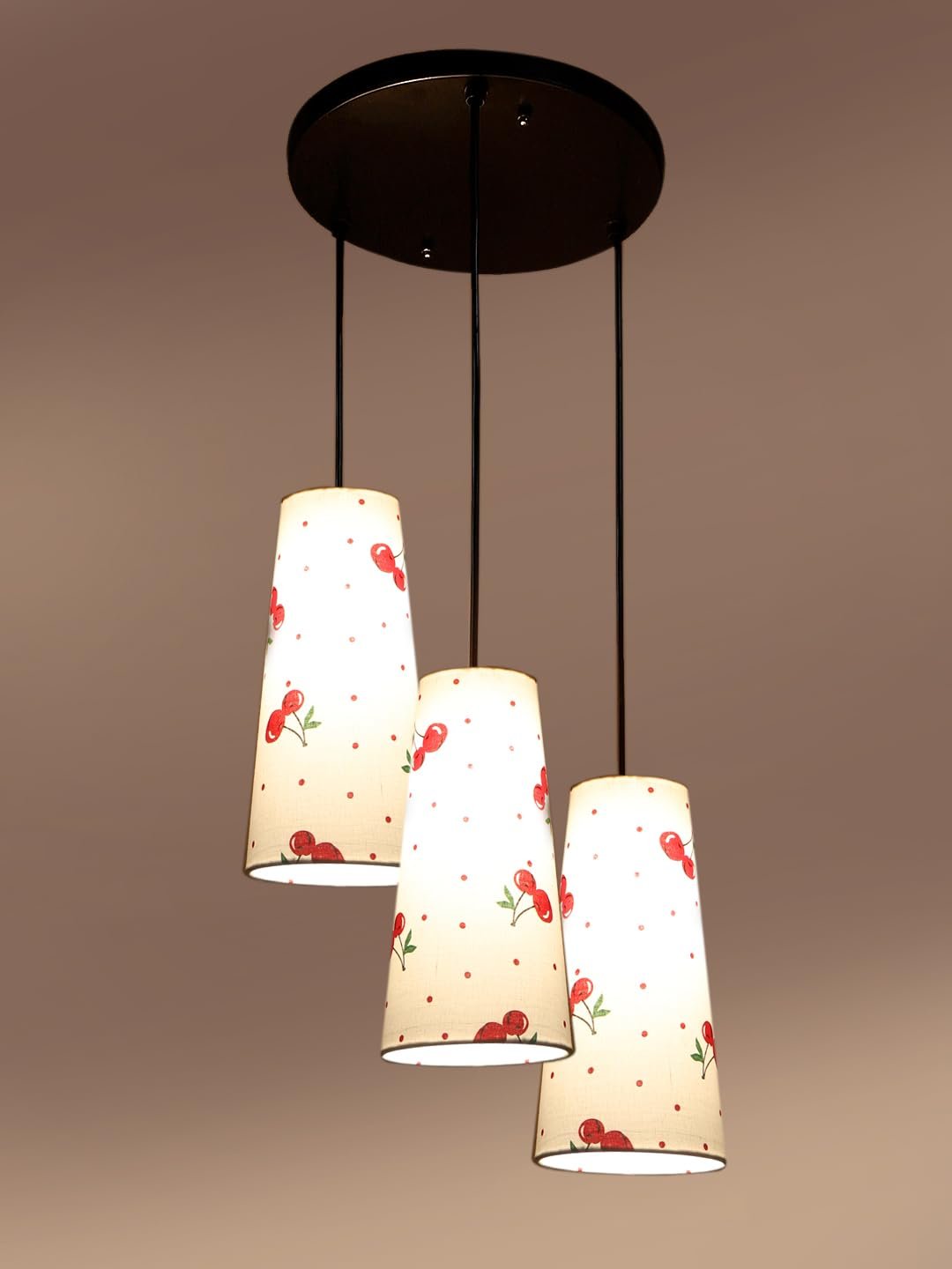 Multicolor Cotton Cluster Hanging Lamp - - (10x21 inches) Height Adjsutable-H