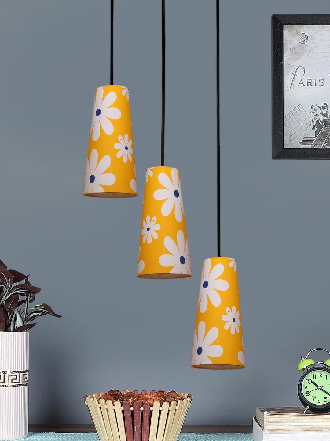 Multicolor Cotton Cluster Hanging Lamp - - (10x21 inches) Height Adjsutable-K