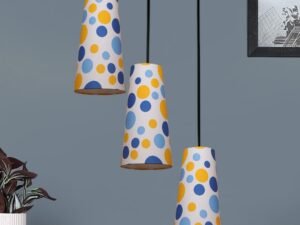 Multicolor Cotton Cluster Hanging Lamp – – (10×21 inches) Height Adjsutable