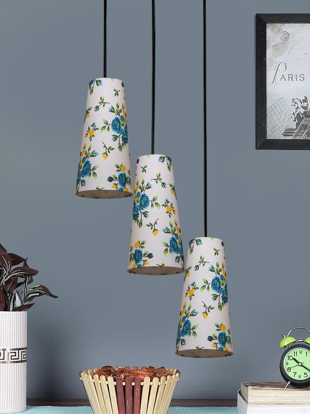 Multicolor Cotton Cluster Hanging Lamp - (10x21 inches) Height Adjsutable