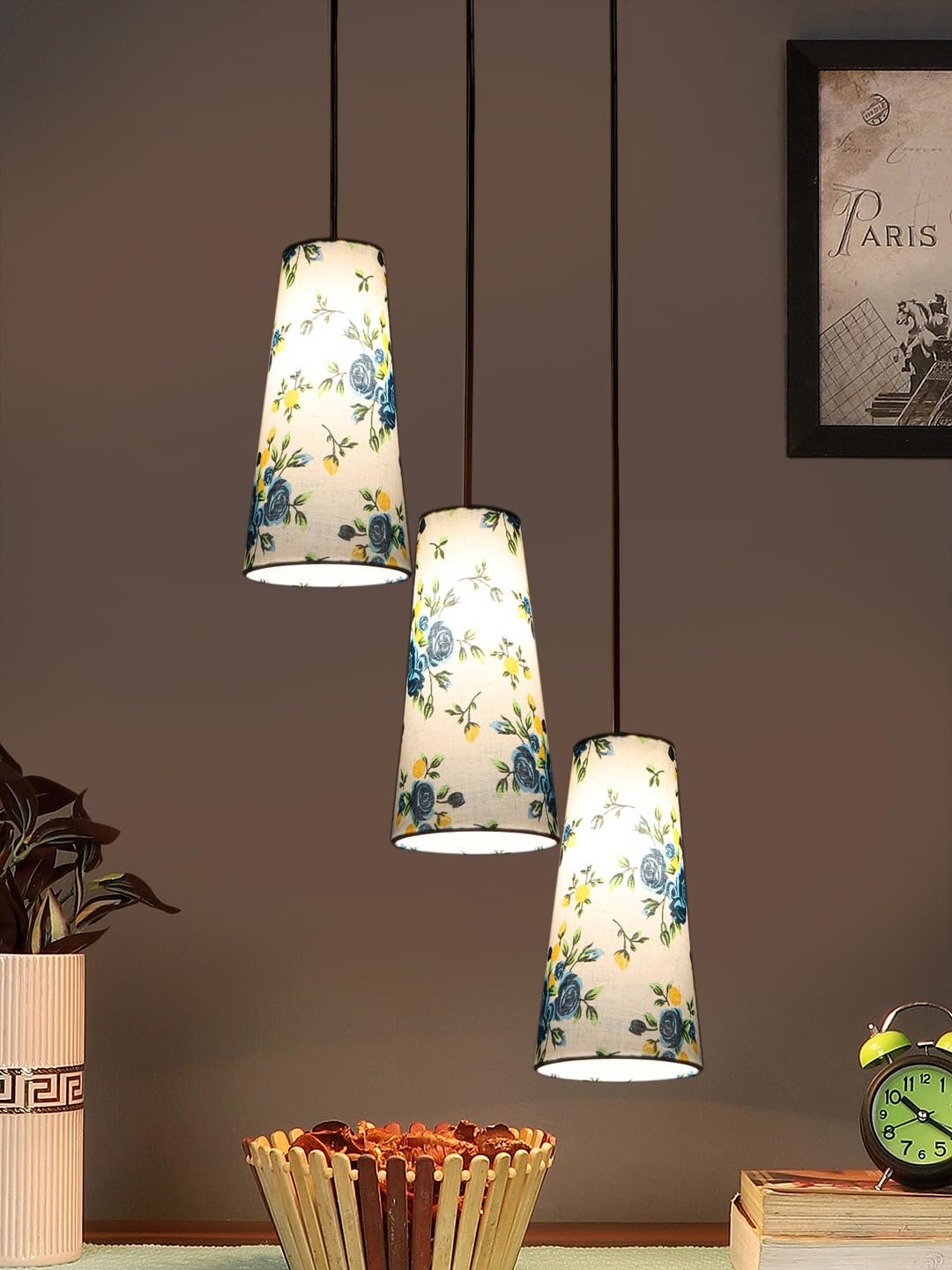 Multicolor Cotton Cluster Hanging Lamp - (10x21 inches) Height Adjsutable