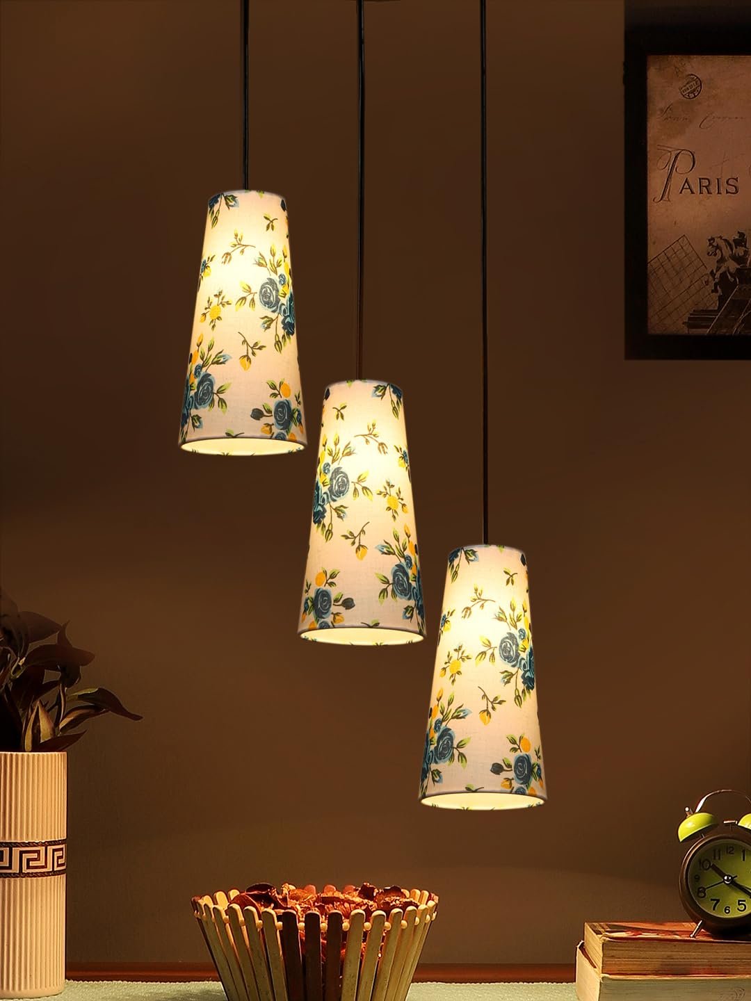 Multicolor Cotton Cluster Hanging Lamp - (10x21 inches) Height Adjsutable