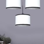 Multicolor Cotton Round Drum Cluster Hanging Lamp (15X3.25X20) Inches