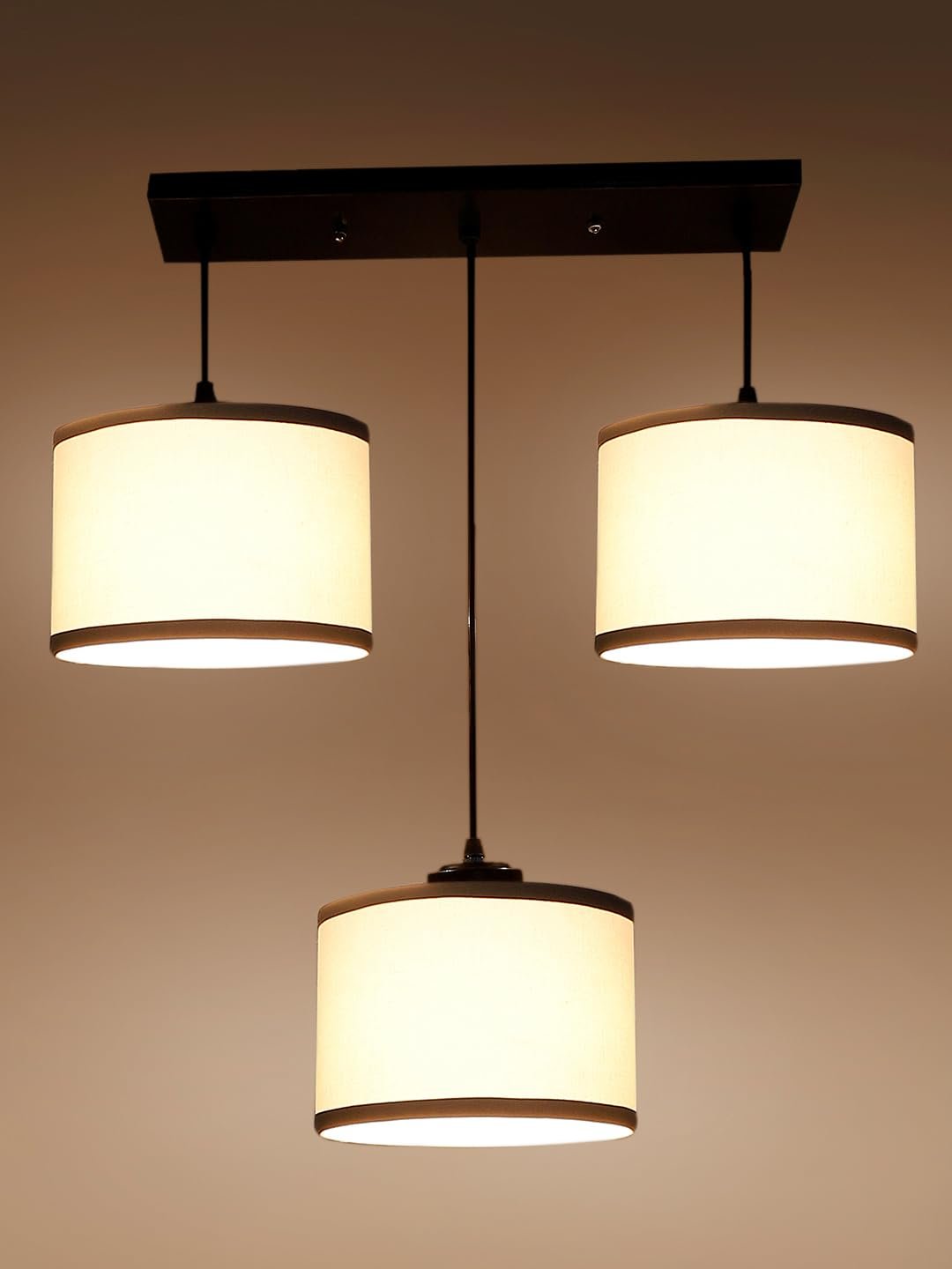 Multicolor Cotton Round Drum Cluster Hanging Lamp (15X3.25X20) Inches