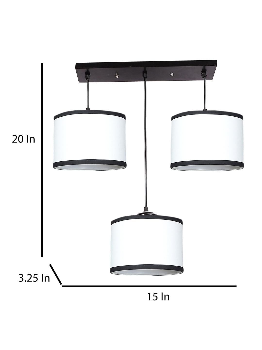 Multicolor Cotton Round Drum Cluster Hanging Lamp (15X3.25X20) Inches
