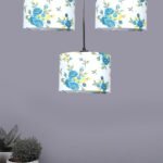 Multicolor Cotton Round Drum Cluster Hanging Lamp (15X3.25X20) Inches-A