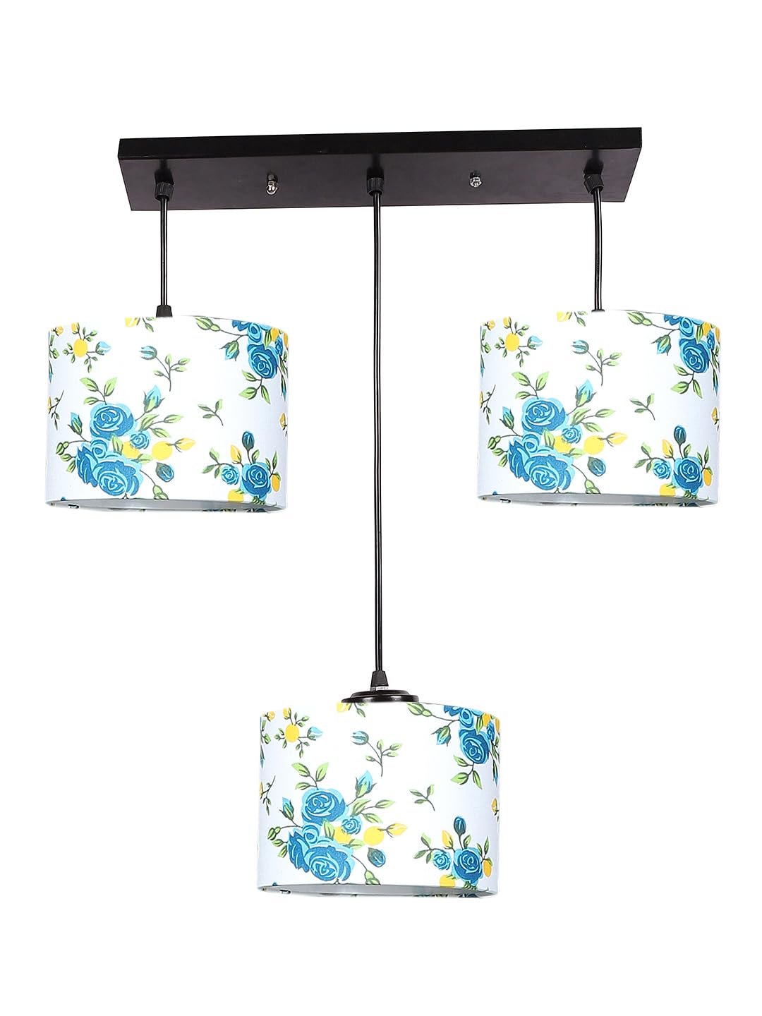 Multicolor Cotton Round Drum Cluster Hanging Lamp (15X3.25X20) Inches-A