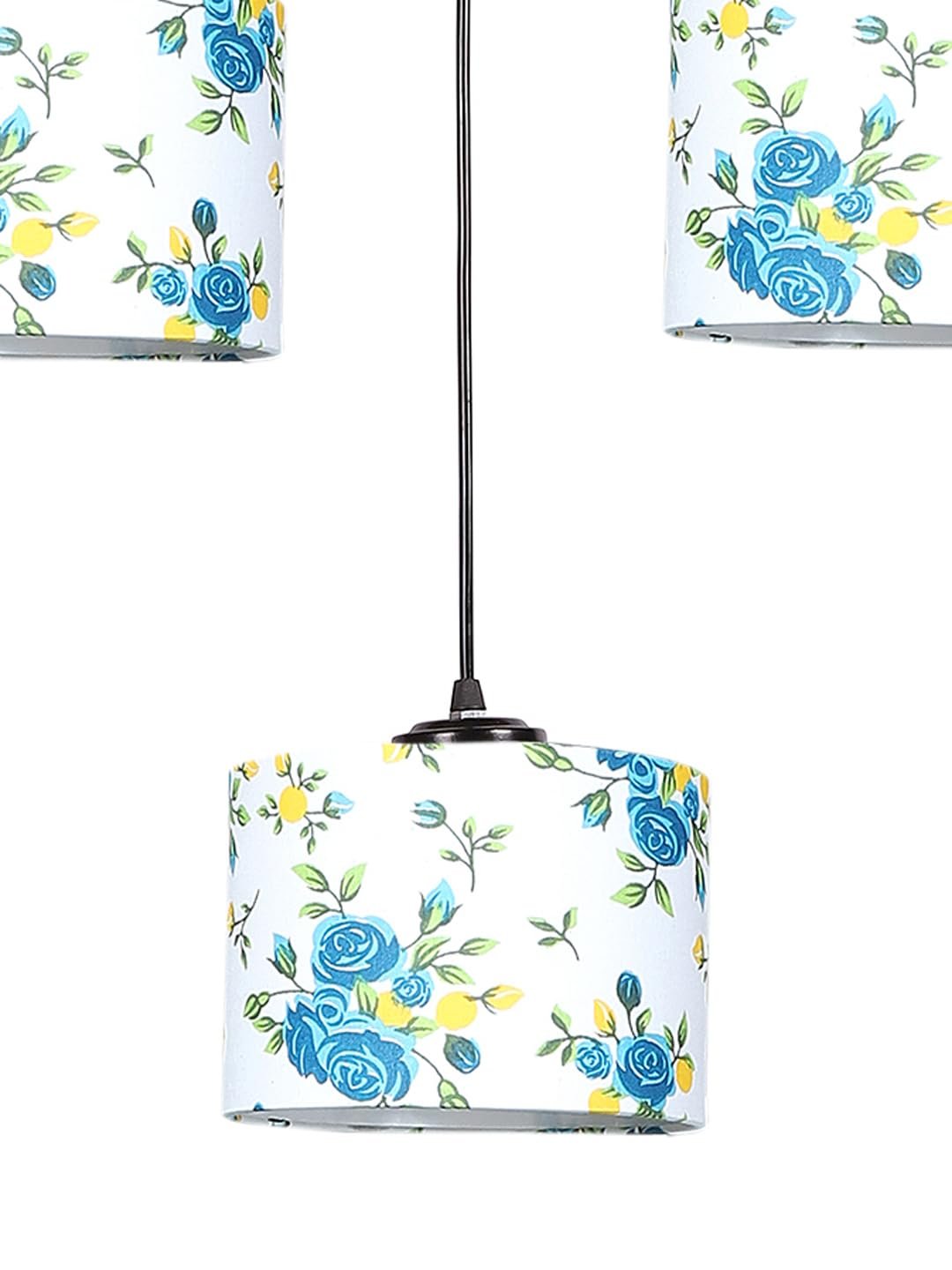 Multicolor Cotton Round Drum Cluster Hanging Lamp (15X3.25X20) Inches-A