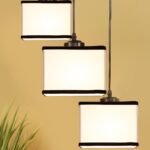 Multicolor Cotton Square Cluster Hanging Lamp (10x10x27) Inches