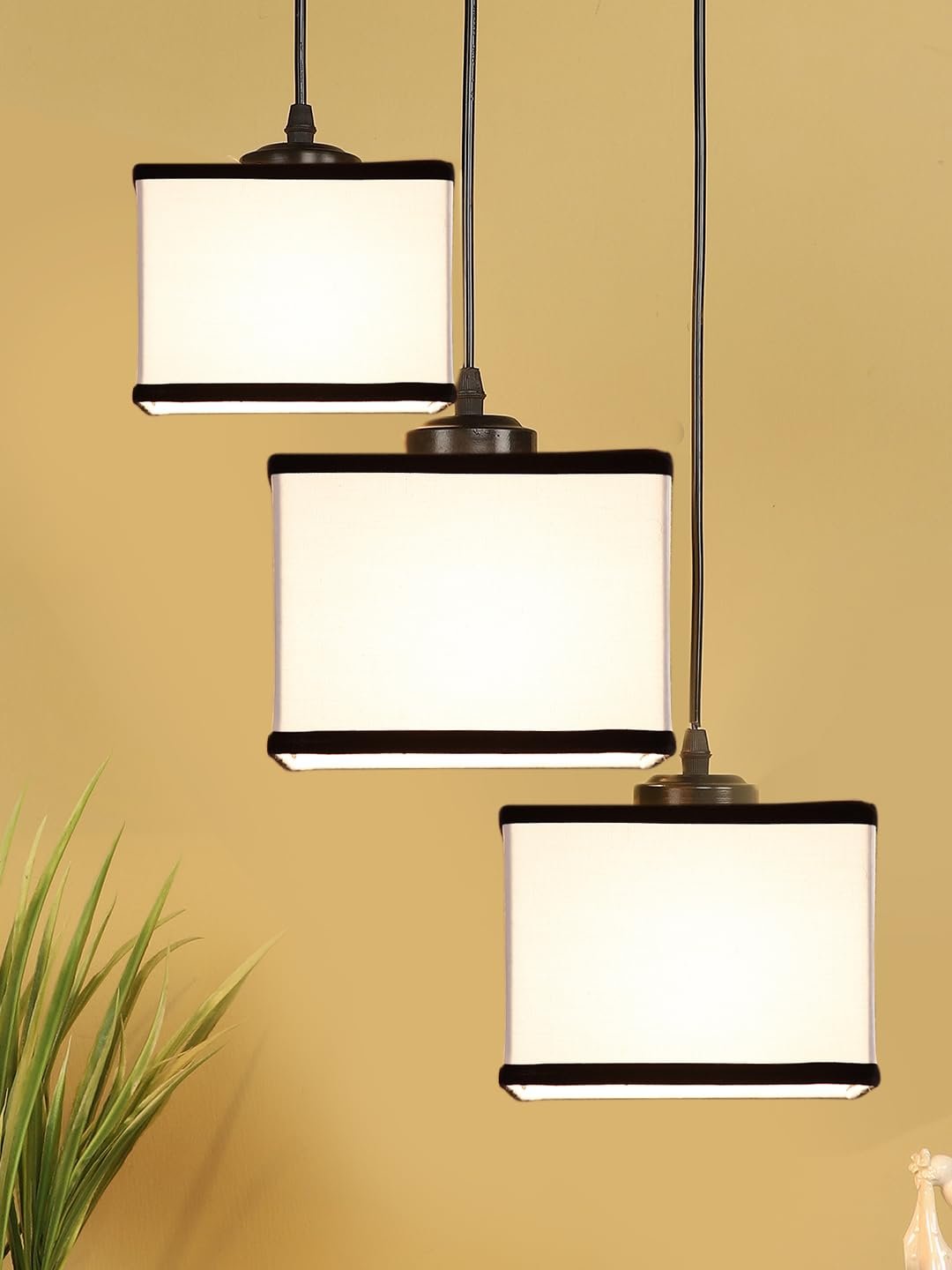 Multicolor Cotton Square Cluster Hanging Lamp (10x10x27) Inches