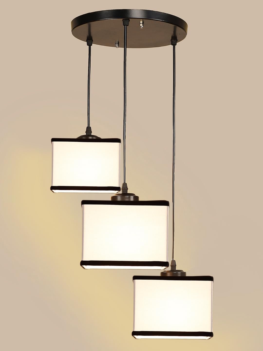 Multicolor Cotton Square Cluster Hanging Lamp (10x10x27) Inches