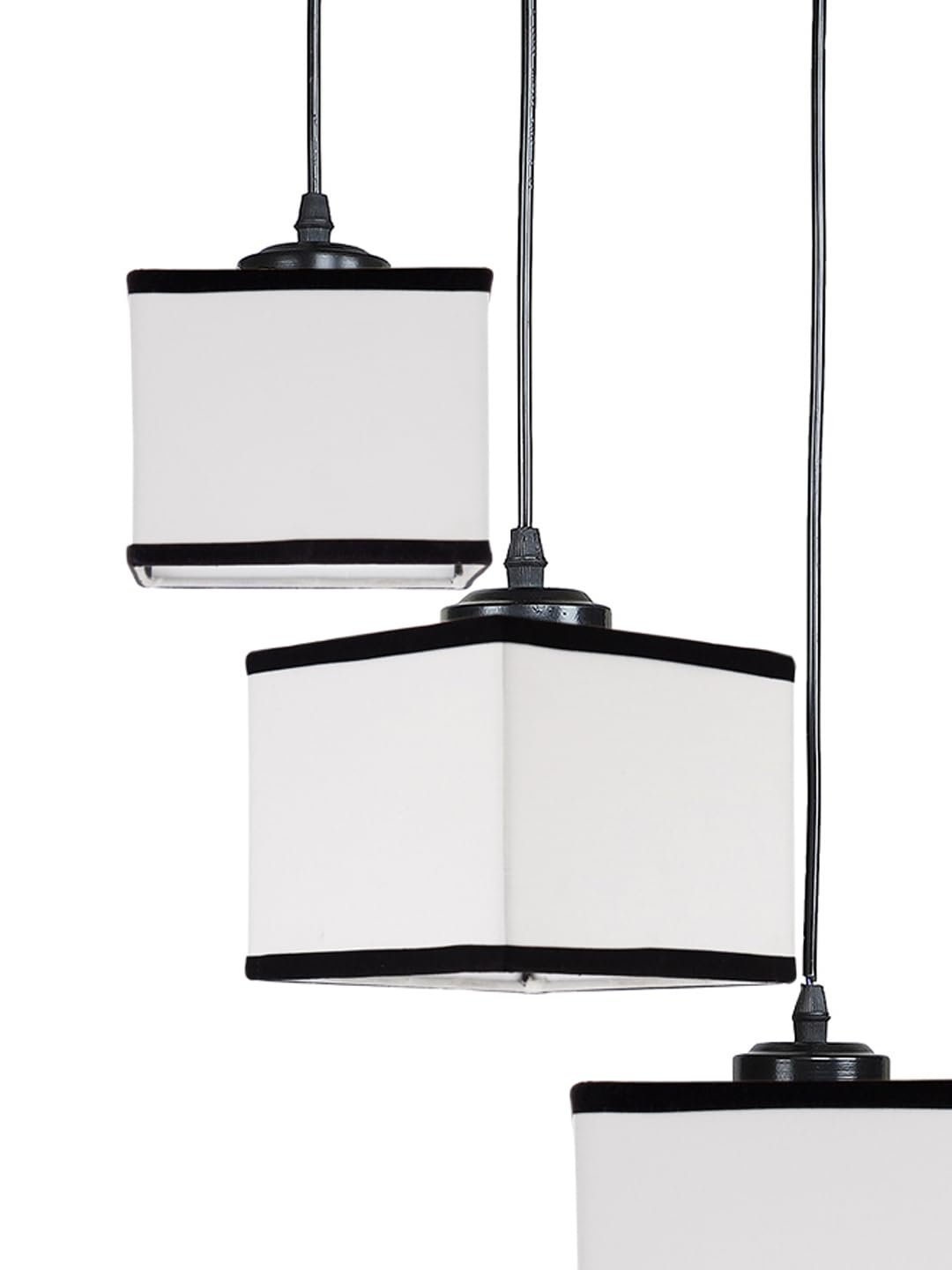 Multicolor Cotton Square Cluster Hanging Lamp (10x10x27) Inches