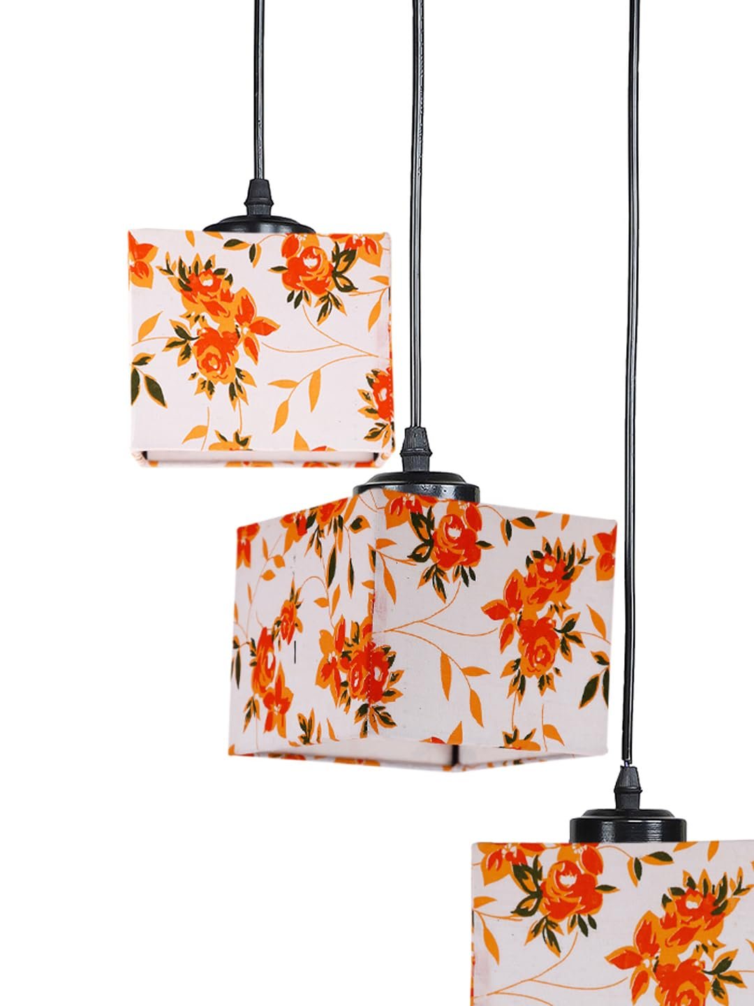 Multicolor Cotton Square Cluster Hanging Lamp (10x10x27) Inches-l