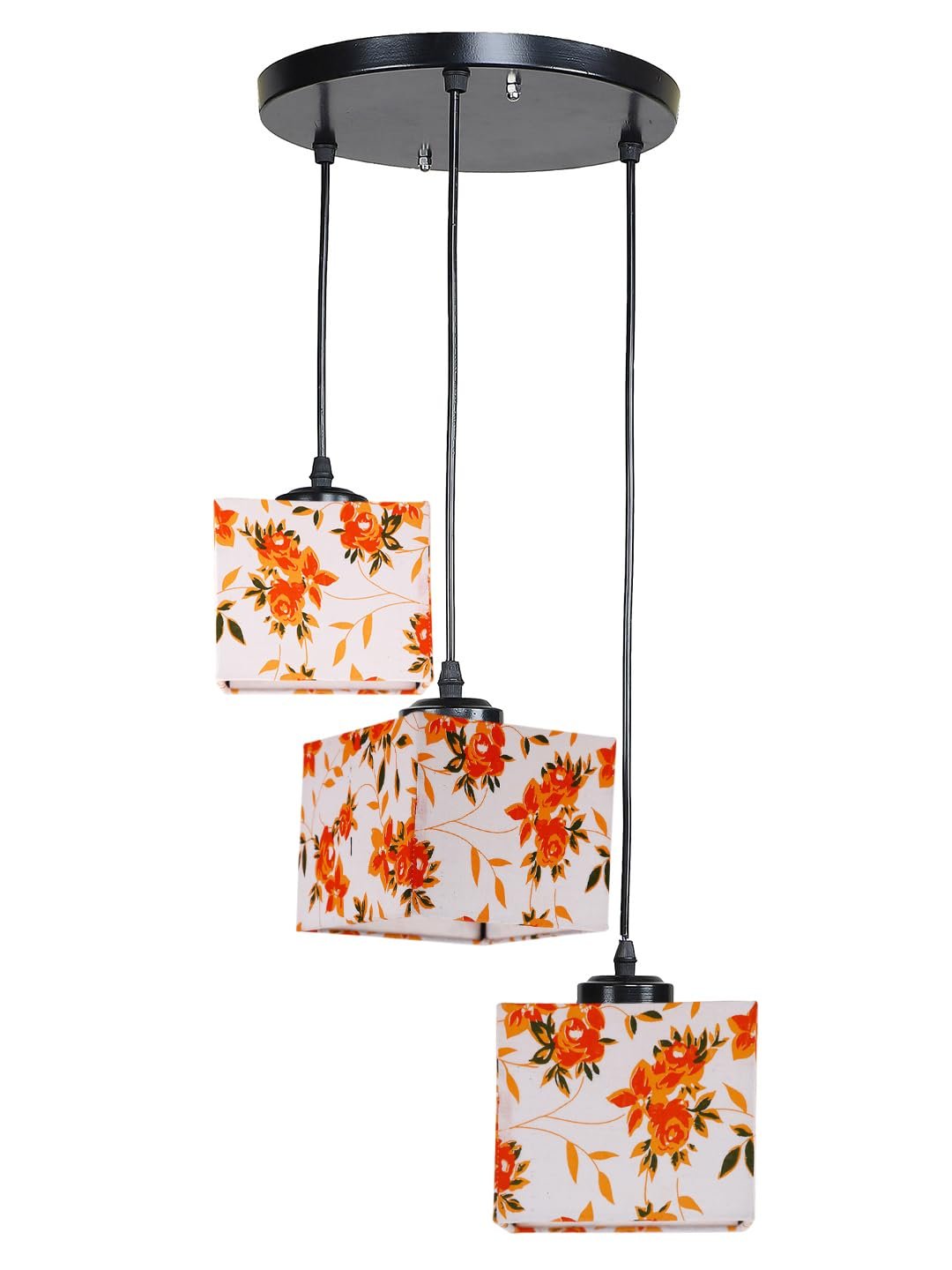 Multicolor Cotton Square Cluster Hanging Lamp (10x10x27) Inches-l