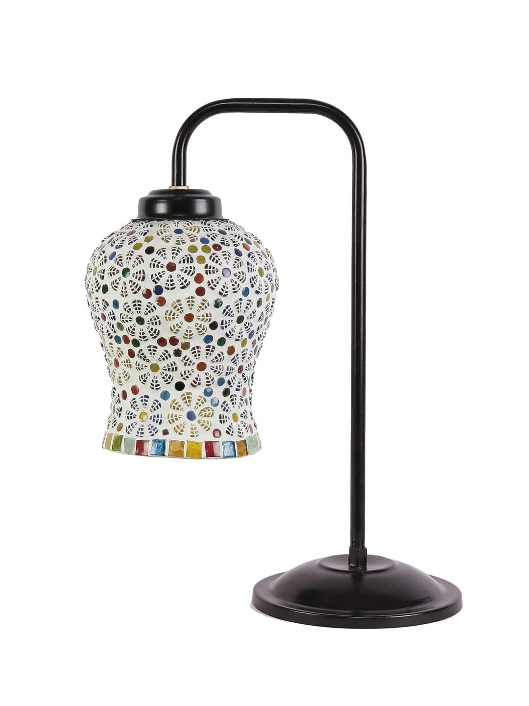 Multi Color Mosaic Glass Iron Table Lamp (GLASS01)