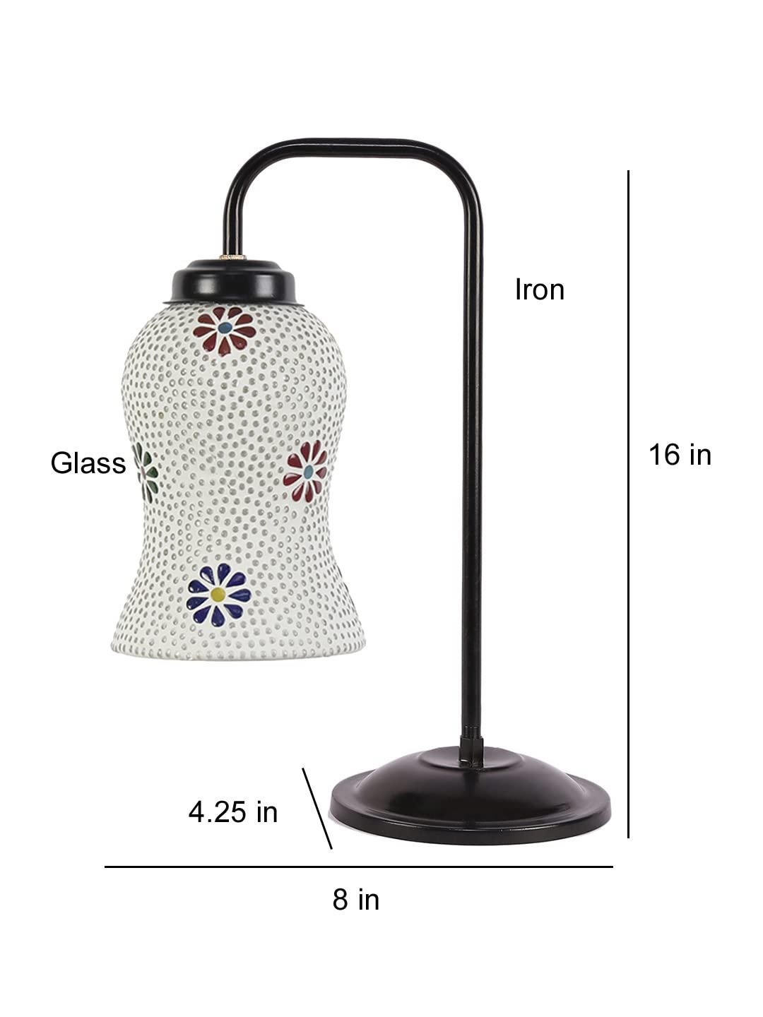 Multi Color Mosaic Glass Iron Table Lamp (GLASS04)