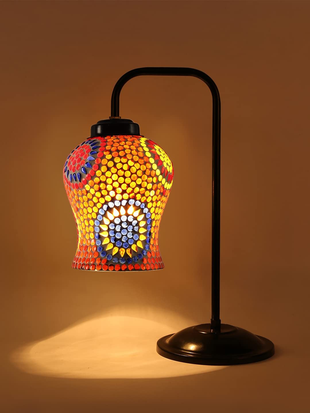 Multi Color Mosaic Glass Iron Table Lamp (GLASS)