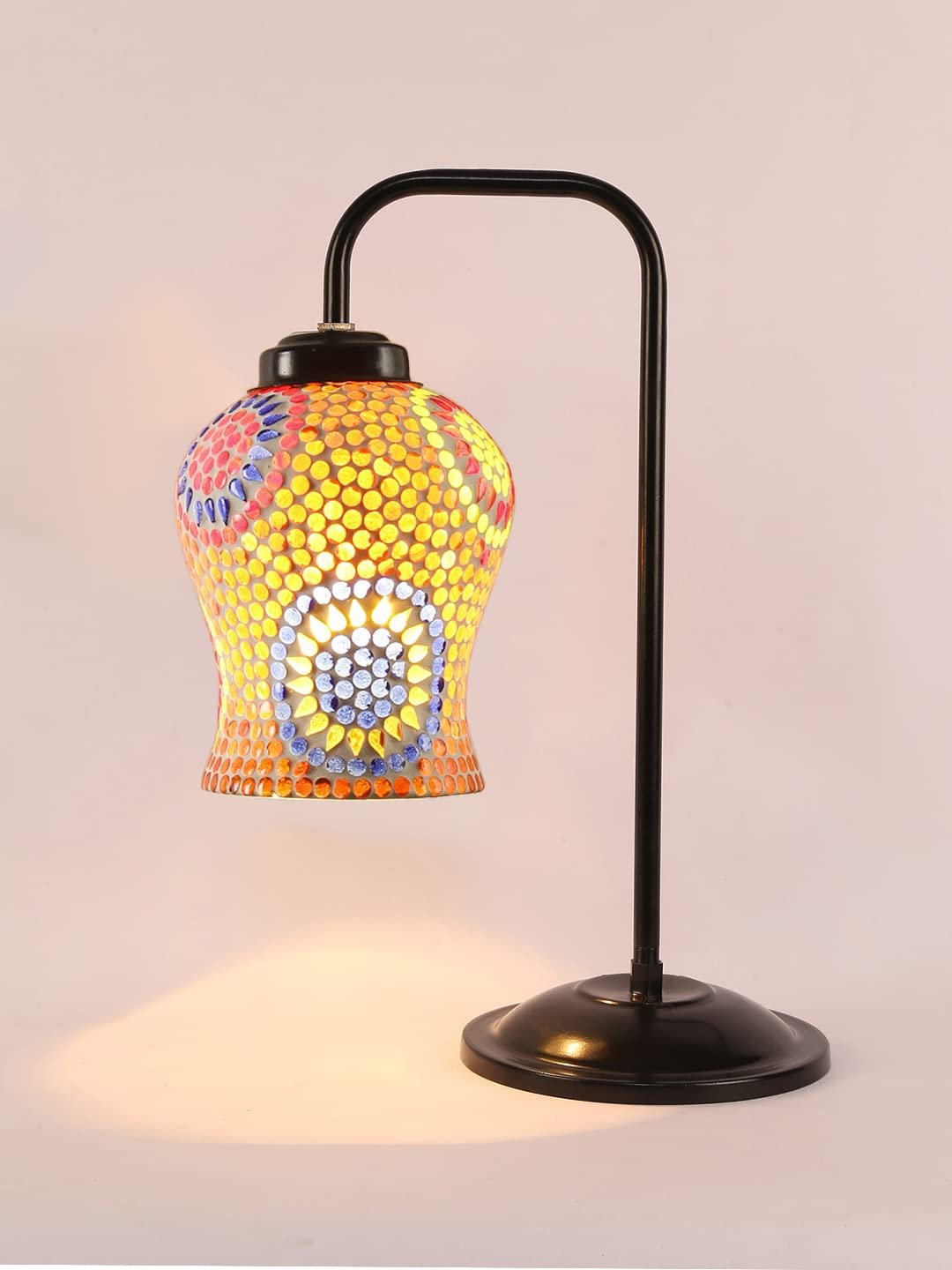 Multi Color Mosaic Glass Iron Table Lamp (GLASS)