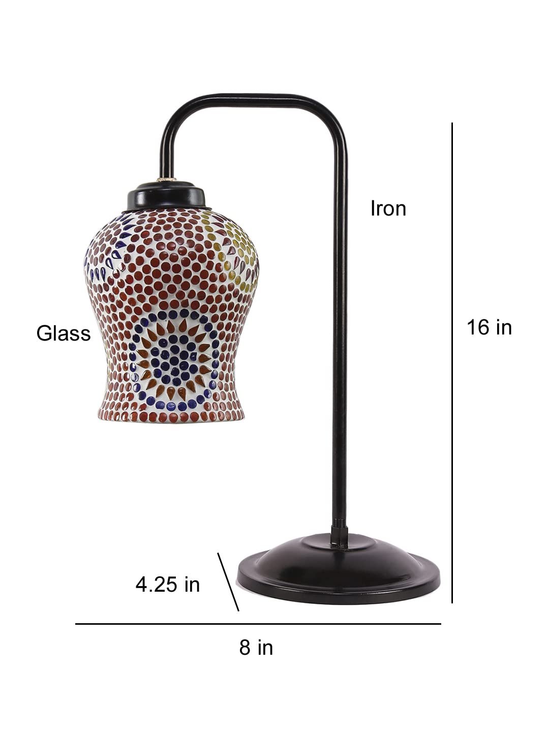 Multi Color Mosaic Glass Iron Table Lamp (GLASS)