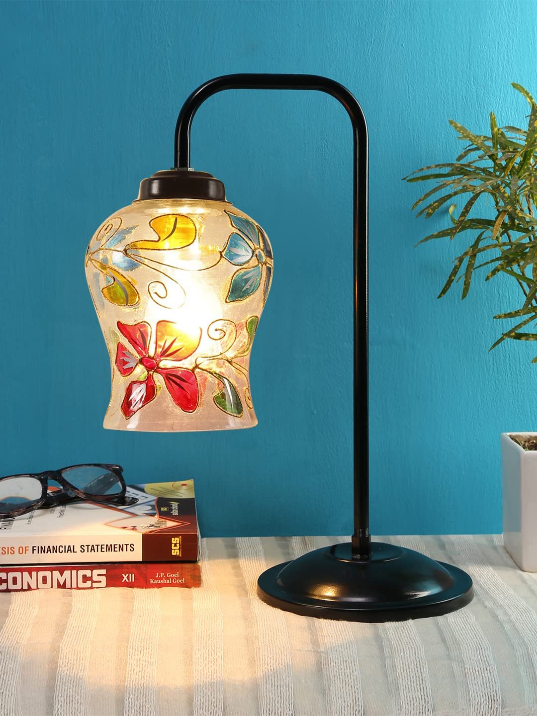Multi Color Mosaic Glass Iron Table Lamp (Glass06)