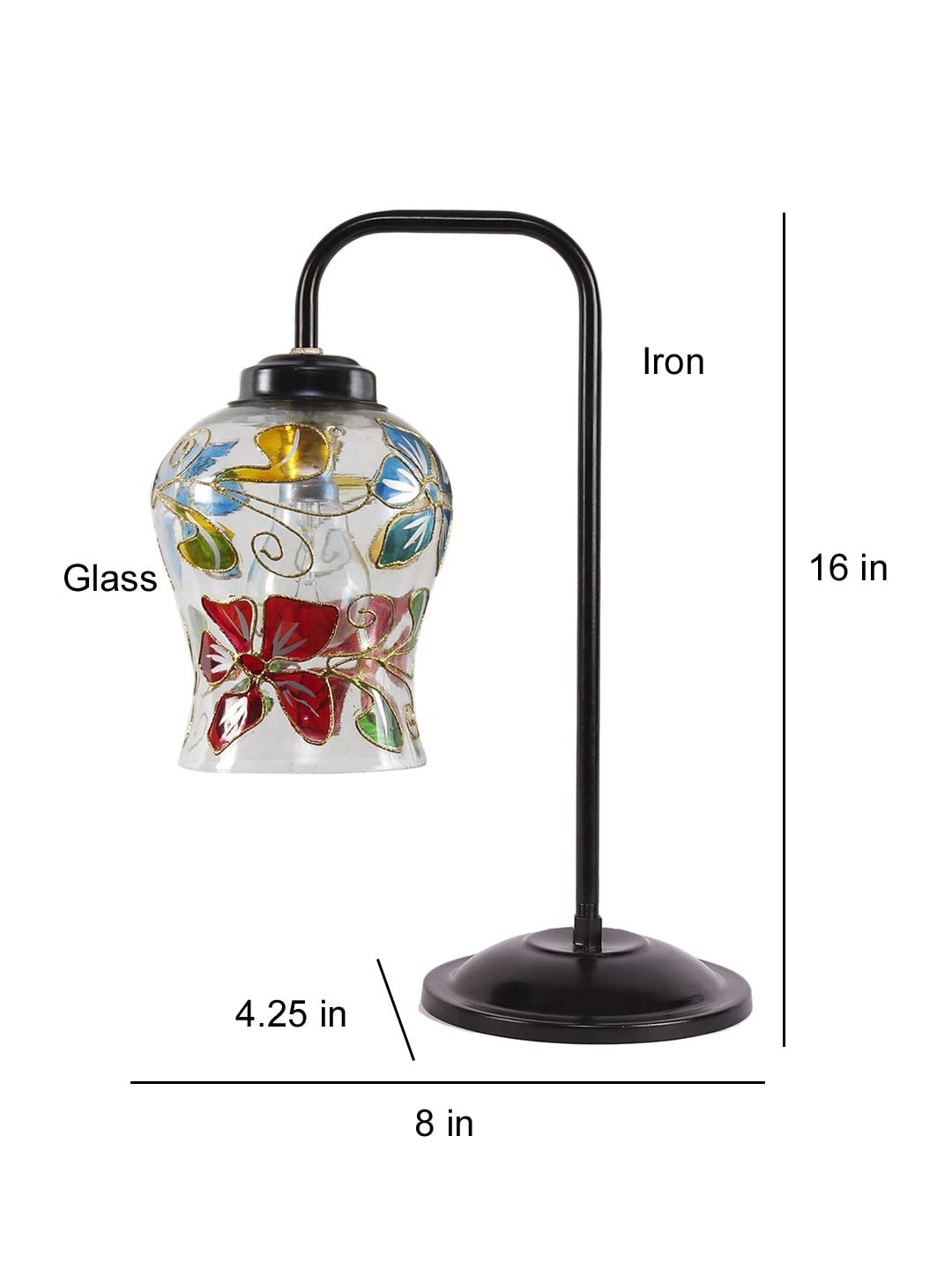 Multi Color Mosaic Glass Iron Table Lamp (Glass06)