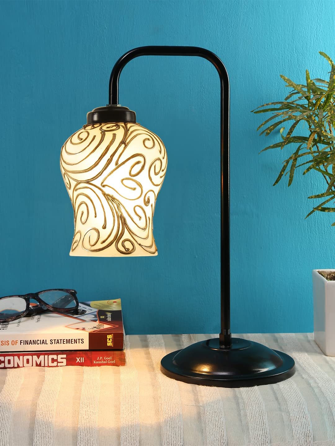 Multi Color Mosaic Glass Iron Table Lamp (GLASS07)