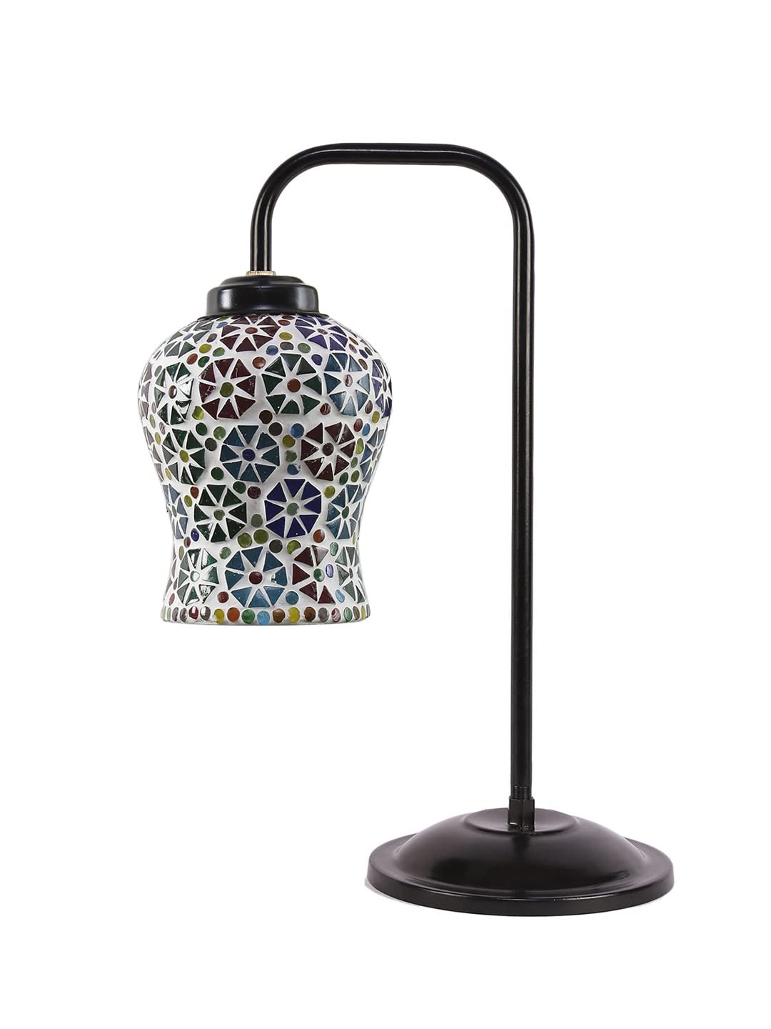 Multi Color Mosaic Glass Iron Table Lamp (GLASS08)
