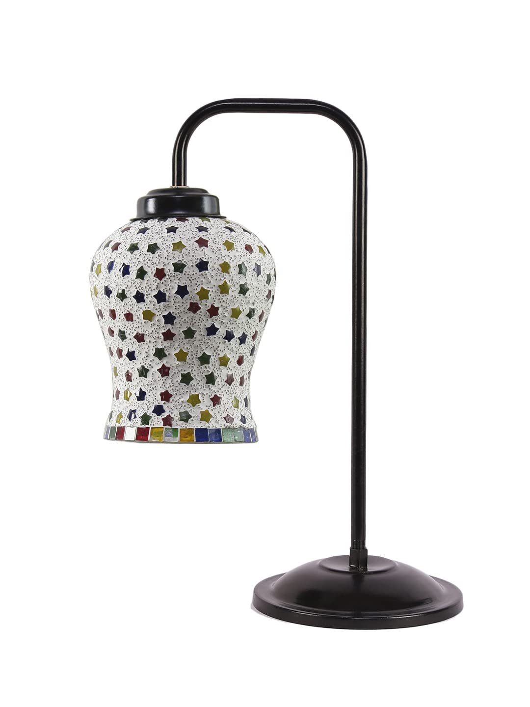 Multi Color Mosaic Glass Iron Table Lamp (GLASS010)