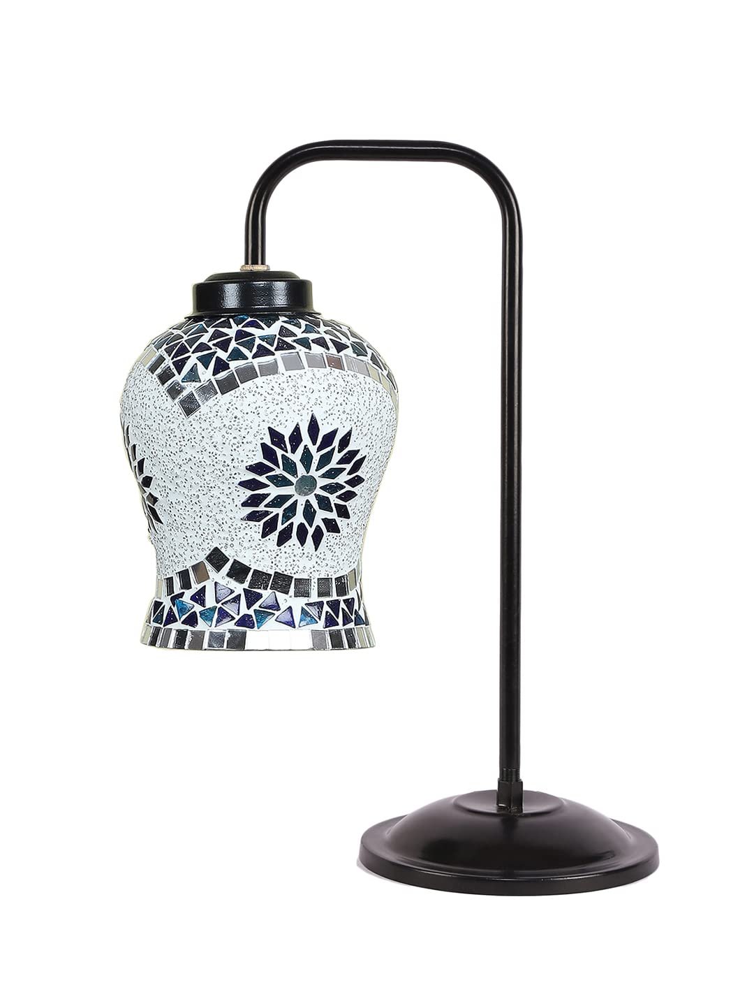 Multi Color Mosaic Glass Iron Table Lamp (GLASS12)