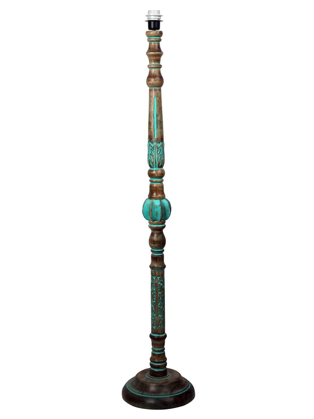 Mid Century Modern Floor Lamp,Hand Turned Floor Lamp Wood for Living Room,Stand Lamp with Fabric Lampshade for Bedroom, Study Room and Office, (Yellow)-C