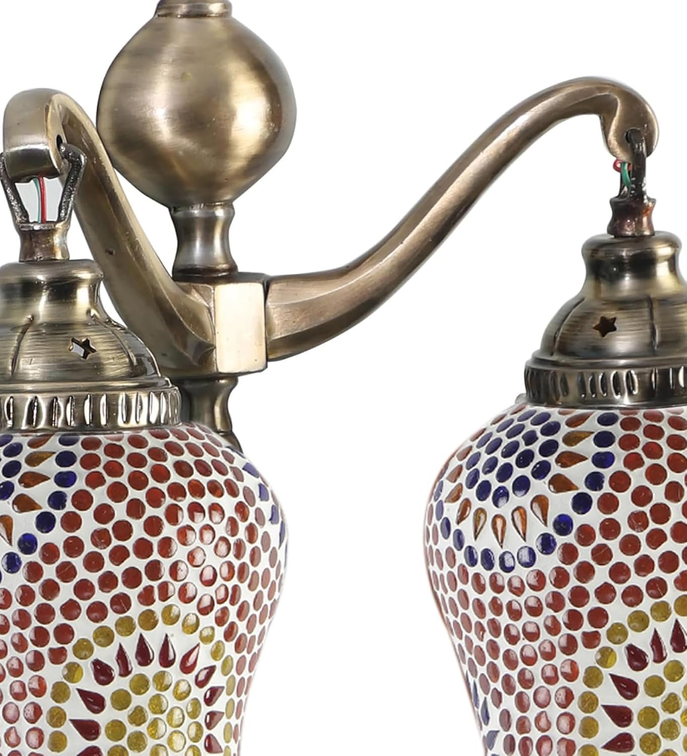 Dual Golden Antique Wall lamp with Mosaic Glass Wall d�cor Wall Hanging Light Vintage Wall Lamps Decorative lamp Traditional Wall lamp-F