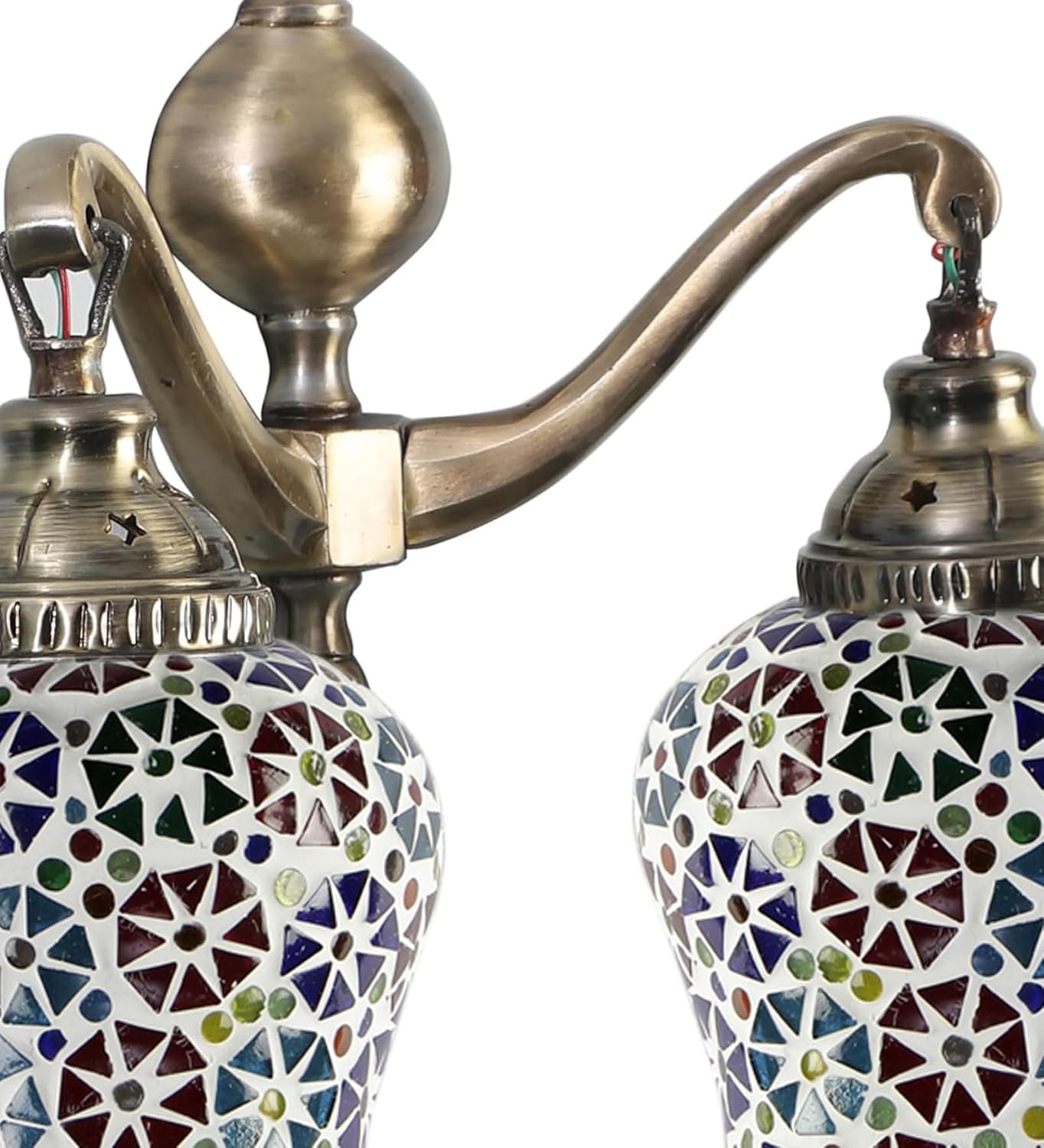 Dual Golden Antique Wall lamp with Mosaic Glass Wall d�cor Wall Hanging Light Vintage Wall Lamps Decorative lamp Traditional Wall lamp-H