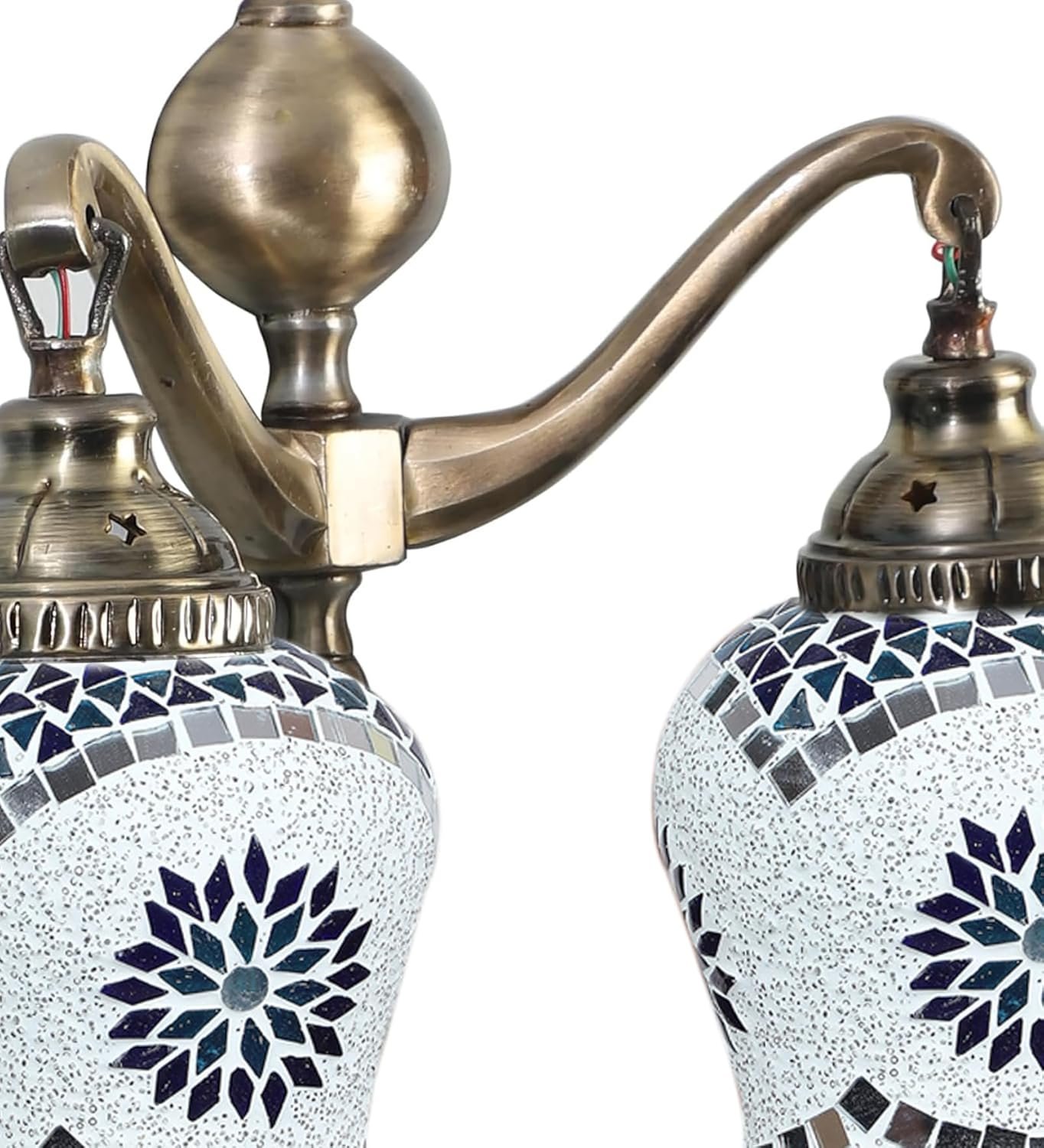 Dual Golden Antique Wall lamp with Mosaic Glass Wall d�cor Wall Hanging Light Vintage Wall Lamps Decorative lamp Traditional Wall lamp-L