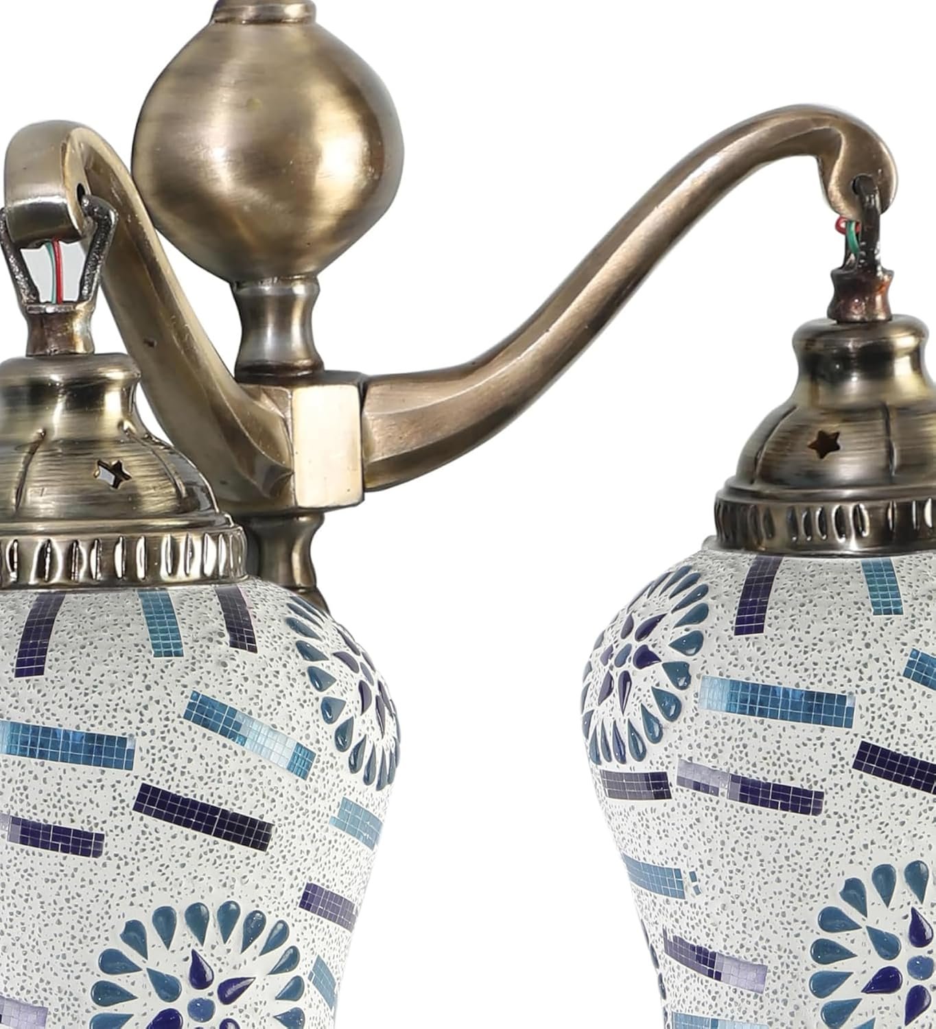 Dual Golden Antique Wall lamp with Mosaic Glass Wall d�cor Wall Hanging Light Vintage Wall Lamps Decorative lamp Traditional Wall lamp-N