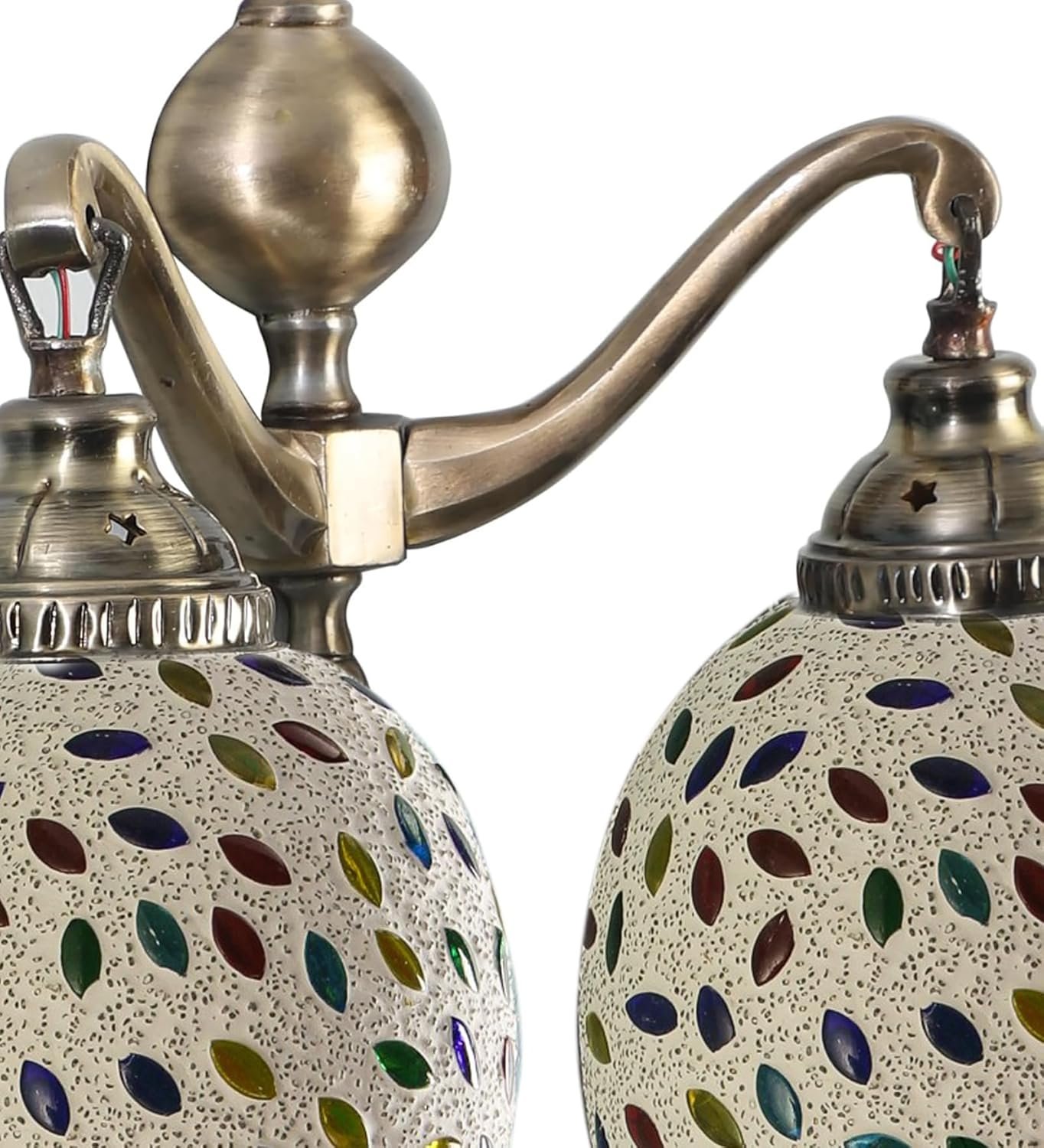 Dual Golden Antique Wall lamp with Mosaic Glass Wall d�cor Wall Hanging Light Vintage Wall Lamps Decorative lamp Traditional Wall lamp-O