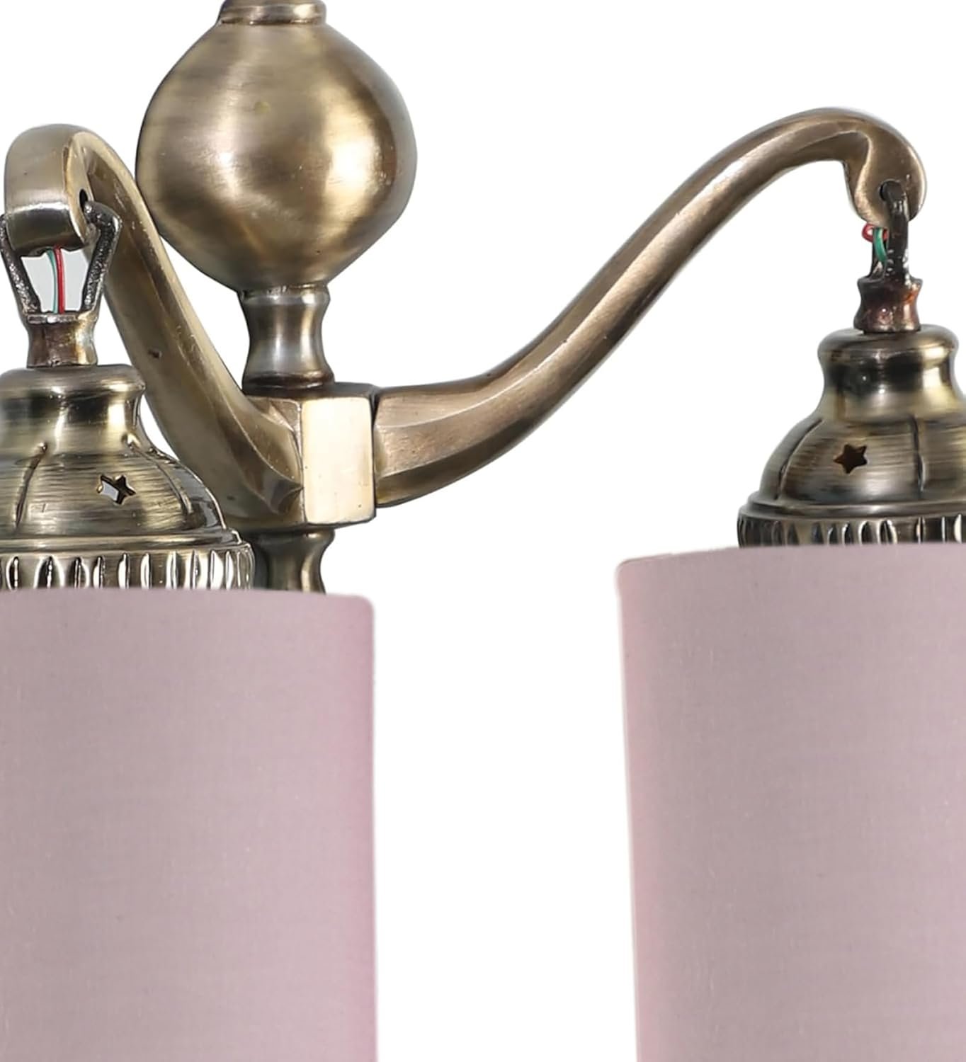 Dual Golden Antique Grey Cotton Shade Wall d�cor Wall Hanging Light Vintage Wall Lamps Decorative lamp Traditional Wall lamp