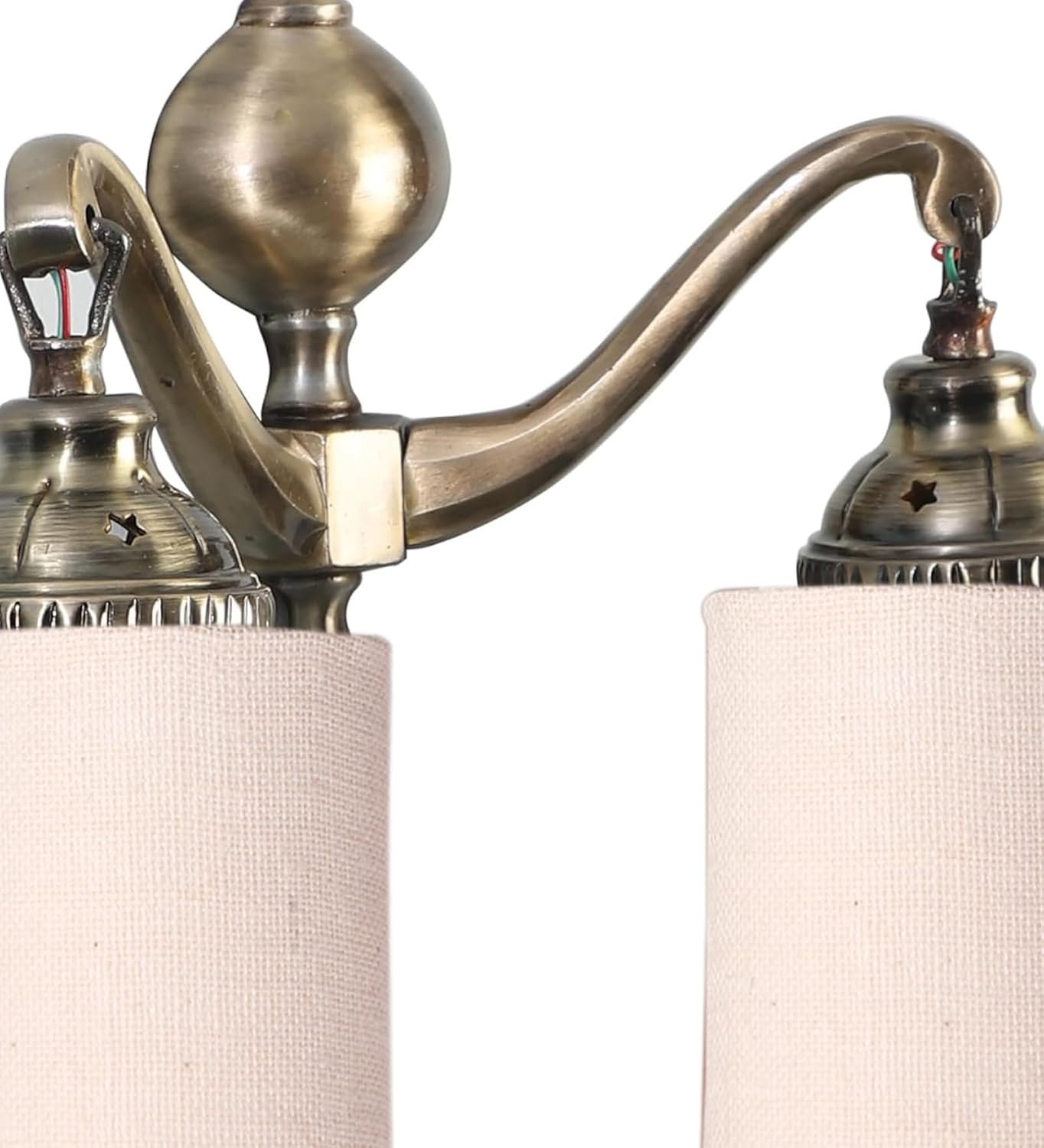 Dual Golden Antique White Jute Shade Wall d�cor Wall Hanging Light Vintage Wall Lamps Decorative lamp Traditional Wall lamp