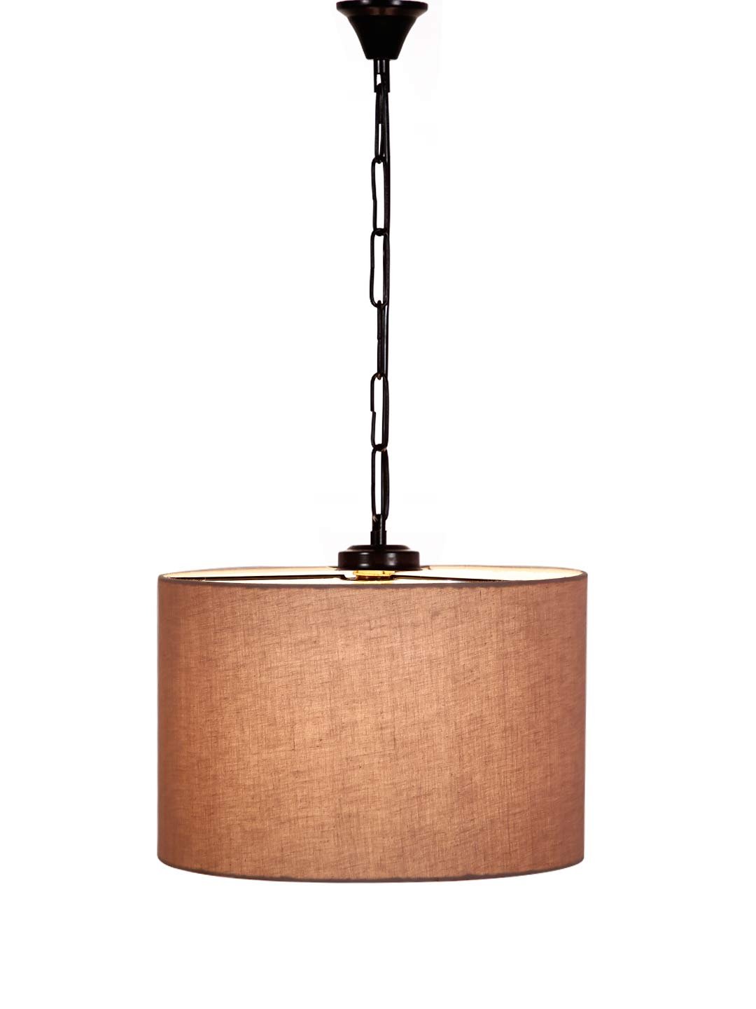 Grey Cotton Drum Hanging Lamp