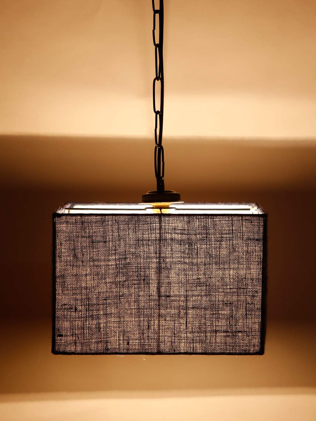 Blue Jute Square Hanging Lamp