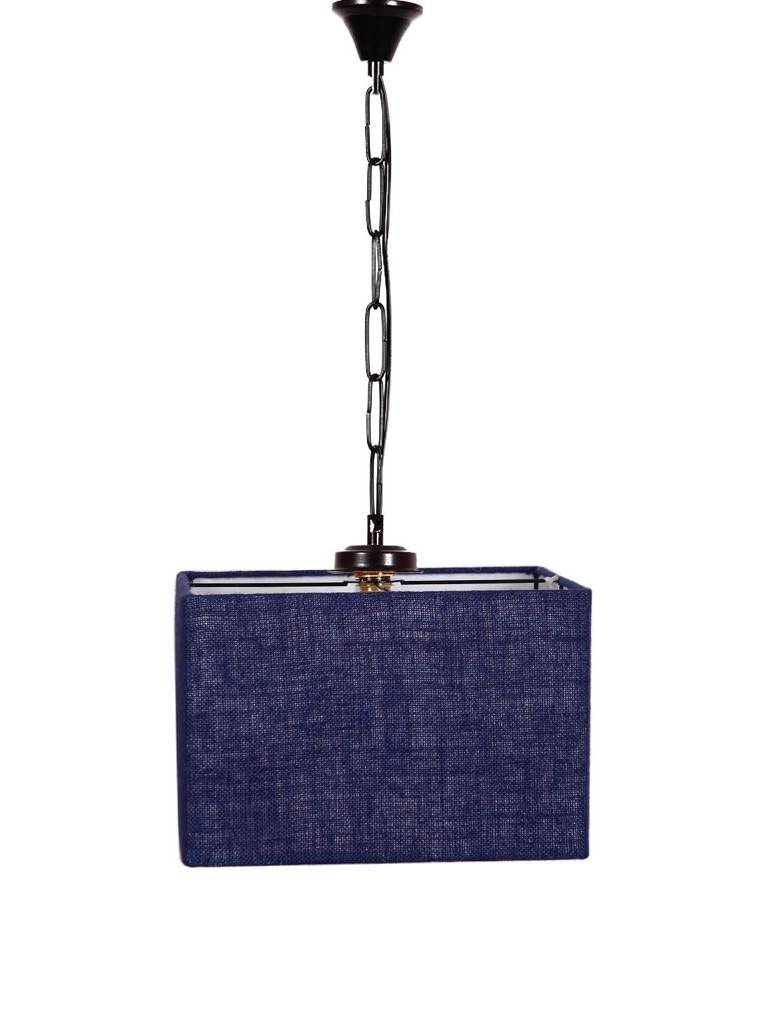 Blue Jute Square Hanging Lamp