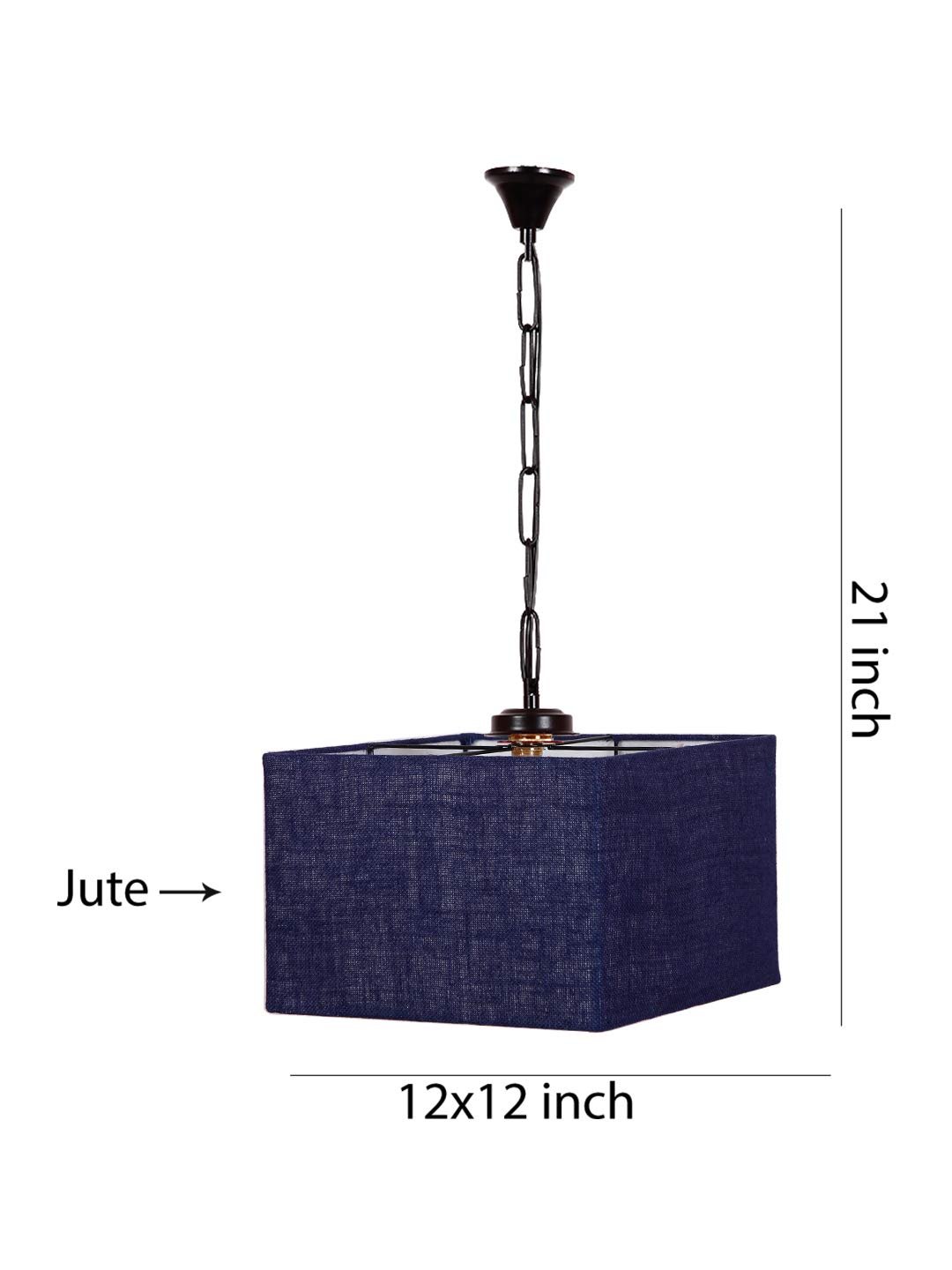 Blue Jute Square Hanging Lamp